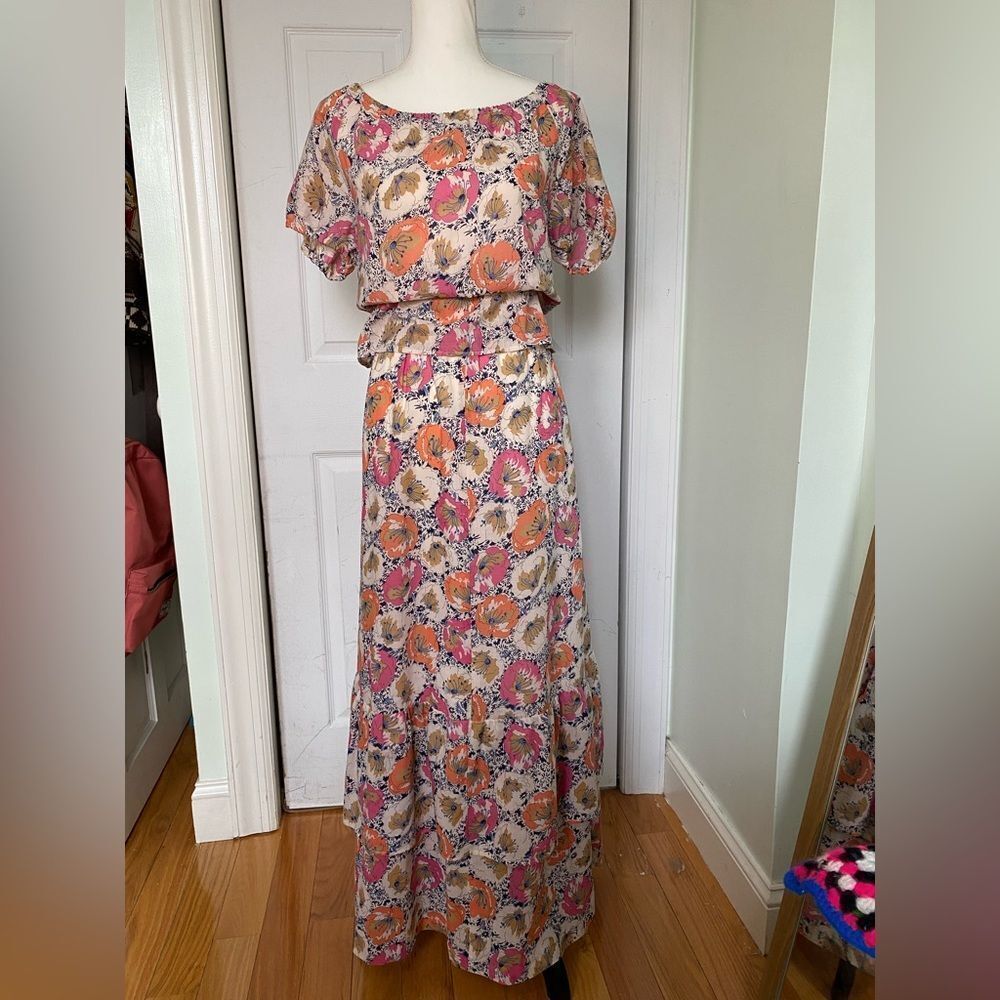 1970s Flower Power Bohemian  2-Piece